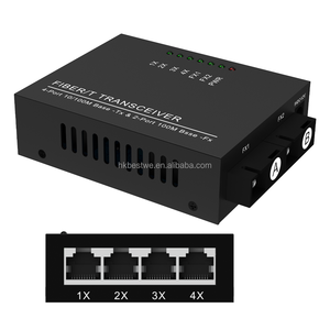 Convertidor de Medios FTTH a Precio de Fábrica, Switch de Fibra Ethernet 10/100Mbps, 2 Conectores SC, 4 Puertos RJ45, Convertidor de Medios Ópticos - Product Image 1