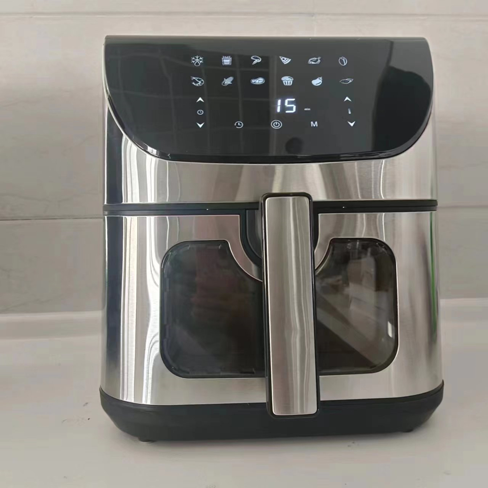 1700W S/S крышка Электрический цифровой сенсорный экран управления воздушной фритюрницы с видимым окошком 8 л