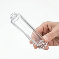 Flacon de parfum vide en verre cylindrique élancé de luxe haut de gamme 30ml 50ml, finition mate, option gravure, capuchon en bois foncé naturel