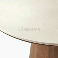 Table à manger en pierre de luxe, plateau en marbre naturel, base dorée pour villa, hôtel