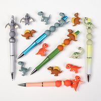Manik-Manik Silikon 3D Baru, Manik-Manik Dinosaurus Kreatif untuk Pembuatan Perhiasan Gantungan Kunci Pulpen yang Dapat Dihias