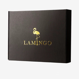 Custom Printing gold foil and UV black Carton flap shipping box Black Box Cardboard Packaging Mailer Corrugated