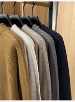Pull d'hiver pour homme, grande taille, ample, décontracté, en laine de mouton épaisse, doux et chaud, à manches longues, sans capuche, tricoté à la machine 360g, jauge 7GG