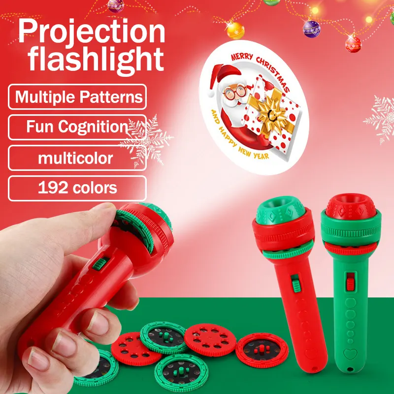 Children's Flashlight projector Lights Up Toys Christmas gift Holiday toy Early Education Cognitive Projection Christmas toy