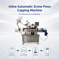Machine de capsulage automatique en ligne pour bocaux et bouteilles ronds
