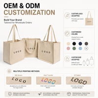 Sac fourre-tout en toile personnalisé avec logo, grande capacité, vente en gros, écologique, réutilisable, en coton, pour les courses, les voyages, la plage