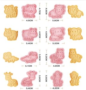 Homesun ชุดที่ตัดคุ้กกี้3D รูปสัตว์8ชิ้น/กล่องลายนูนคุกกี้รูปลิงเสือช้างสิงโต8ชิ้น - Product Image 2