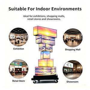 Affichage LED en cube rotatif multi-couches double face, équipement publicitaire rotatif à 360° continu pour les centres commerciaux - Product Image 3