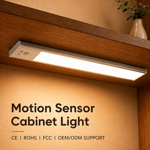 Smart Cabinet <b>LED</b> <b>Light</b> Rechargeable <b>Motion</b> <b>Sensor</b> Warm White Rectangle Middle Size Closet Kitchen <b>Light</b> Aluminum Body Type-C - Product Image 1
