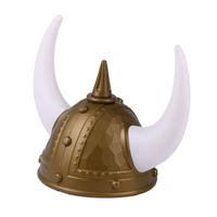 Casque Viking avec cornes pour adulte en plastique nordique barbare guerrier chapeau médiéval Viking Costume drôle Halloween fête chapeau