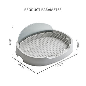 Bac à litière pour chien amélioré avec support pour tapis absorbant à parois hautes, bac d'apprentissage pour animaux de compagnie avec grille <span class=keywords><strong>en</strong></span> acier inoxydable pour chiots et petits chiens - Product Image 2