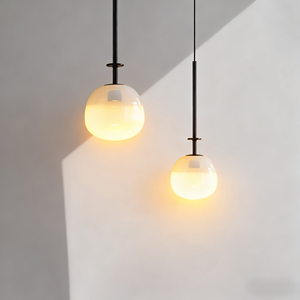 Lampe suspendue en verre sphérique blanc mat personnalisée, luminaire en verre opale, <span class=keywords><strong>abat</strong></span>-<span class=keywords><strong>jour</strong></span> pour salon, chambre à coucher - Product Image 1