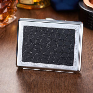 EA598 Étui à cigarettes de luxe en métal 20 boîtes en <span class=keywords><strong>cuir</strong></span> étui à cigarettes portable à la mode étui à tabac personnalisé vintage - Product Image 3