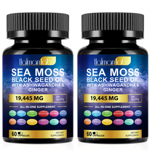 Hatmanblabs 강화 소화 피부 머리 건강 바다 이끼 7000mg 검은 씨 오일 4000mg ashwagandha 바다 이끼 캡슐 - Product Image 6