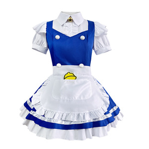 Yi Xiaoyi Vestido de Anime Lolita para Mujer, Disfraz de Sirvienta con Delantal Azul y Campanas, Conjunto de Falda y Tocado para Adultos - Product Image 5