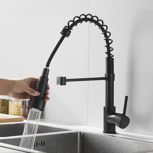 Azeta LED <b>Light</b> Black Brass Single <b>Handle</b> <b>Pull</b> Down Nozzle Cold and Hot Water Kitchen MK9804BL Kitchen - Product Image 4