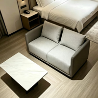 Ensemble canapé et table basse SEM SEM-305 pour hôtel, style minimaliste moderne, personnalisable, pour salon VIP, structure en bois, idéal pour maison d'hôtes, petit appartement, location