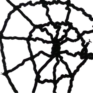Gran oferta, 1,5 M de diámetro, redondo, para interiores o exteriores, telaraña espeluznante, decoración de Halloween, correas de araña de felpa tejidas - Product Image 1