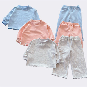 Ensemble de vêtements en molleton français à bord festonné 100% coton pour maman et moi, ensemble de vêtements pour tout-petits, enfants, sweat-shirt, pantalon, tenue pour filles, enfants - Product Image 4