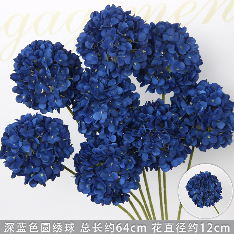 Hortensia rond bleu foncé