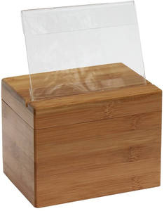 Bamboo <strong>Recipe</strong> <strong>Box</strong> With Divider, Natural, 6.80" W X 4.90" D X 5.30" H - Product Image 3