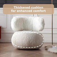 Pouf moderne en velours blanc, tabouret réglable, forme unique, style détente, salon, appartement, chambre à coucher, hôtel, matériau en tissu