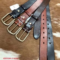 Ceinture en cuir pleine fleur pour homme Modèle 40095 #   Ceintures en cuir pleine fleur avec boucle à ardillon en cuivre ; Vente en gros