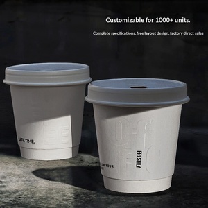 Bicchieri Monouso APP per Caffè e Tè, Bicchieri in Carta Texturizzata con Coperchi, per Bevande Calde Commerciali con Stampa Logo - Product Image 6