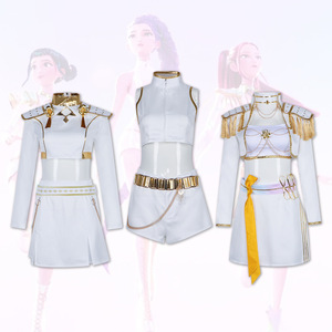 Disfraz de Cosplay de Lumi de K-Pop Demon Hunters, Traje Blanco de Escenario con Epaulettes Dorados para Fiesta de Halloween - Product Image 1