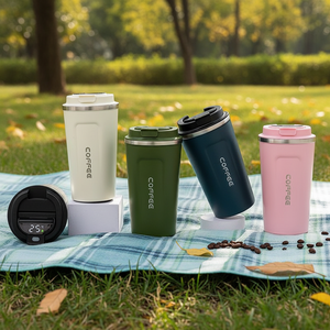 Vaso Térmico de Doble Pared de 510 ml para Bebidas de Café, Taza Inteligente de Acero Inoxidable con Recubrimiento en Polvo y Tapa con Cierre a Presión - Product Image 2