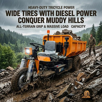 Dumper minier diesel 2-3T à trois roues, tricycle robuste pour utilisation en mine souterraine, châssis durable