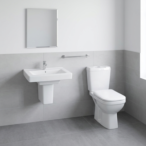 WC à deux pièces avec cuvette à chasse directe et lavabo demi-pied pour l'Afrique – Sanitaires indiens pour le Ghana - Product Image 1