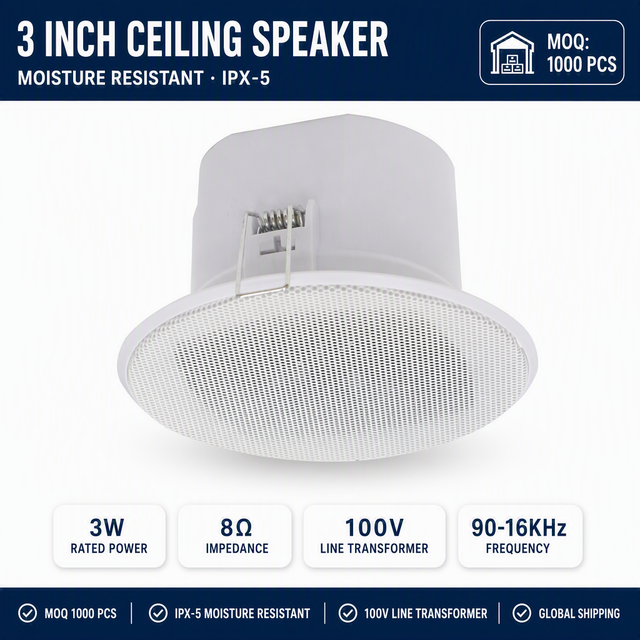 3-Inch 8ohm Passive Plastic Ceiling Speaker for Café Hotel Background Music System
