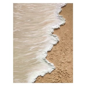 Hand Painted Abstract Wave Texture Oil Painting Rectangle 3D Visual Effect Modern Minimalist Wall Art - Product Image 5