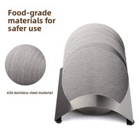 Sous-verres créatifs en acier inoxydable, tapis isolants pour bols, sous-plats ronds en métal, sous-verres tendance