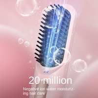 Mesky mini portable grande batterie diamant noir sans fil droit céramique sans fil chaud peigne bigoudi cheveux lisseur brosse peigne