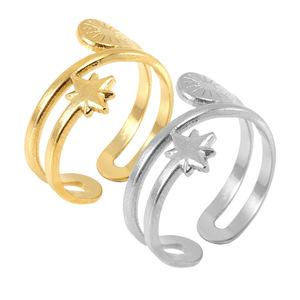 ZOGXIN Gold Plated Star Open Ring For Women Minimalist Design Fashion Jewelry Gift - Product Image 5