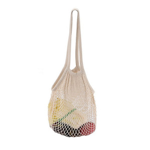 Sacs en filet <span class=keywords><strong>de</strong></span> coton portables en gros avec poignée, sacs <span class=keywords><strong>de</strong></span> courses pour supermarché, légumes et fruits, tissage ajouré, poignée longue, motif lettre - Product Image 5