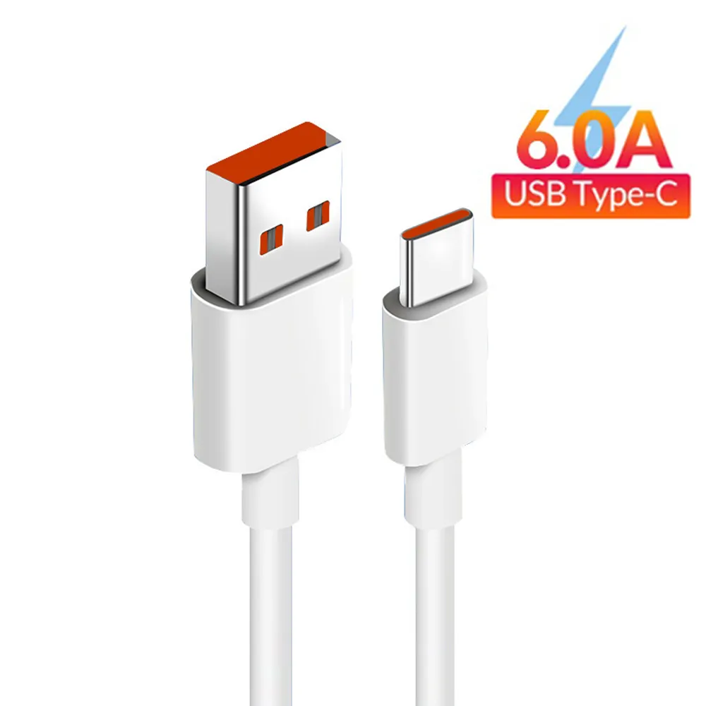 6A USB Type C Cable Quick Charge USB-C Fast Charging Mobile Phone Data Cable For Xiao Mi Redmi