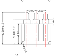 Connecteur Pogo Pin à ressort plaqué or en laiton à 3 broches pour PCB 12V 5A