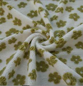 Tissu en polaire à imprimé floral doux, 370 g/m², 100 % polyester, doux et <span class=keywords><strong>chaud</strong></span>, en laine d'agneau jacquard, tissu en polaire sherpa pour <span class=keywords><strong>manteau</strong></span> d'hiver - Product Image 1