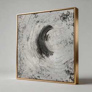 Dipinto Astratto Minimalista in Stile Japandi, Arte su Tela con Texture in Gesso Senza Cornice per Arredamento Moderno - Product Image 4