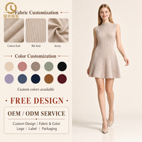 Nouvelle Robe Sans Manches Lilas Coupe Trapèze Ceinturée Confortable Décontractée en Tricot avec Tissage Naturel Élégant et Polyvalent pour Femme