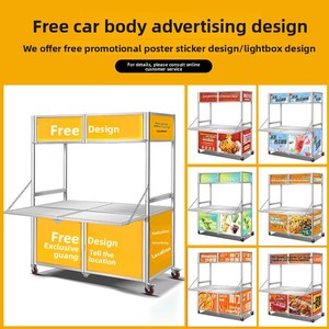 Carrello Alimentare Commerciale per Mercato Notturno con Telaio in Acciaio Inossidabile, Design Pieghevole e Multifunzionale per Cibi Cotti e Bevande Fredde - Product Image 3