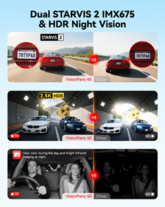กล้องติดรถยนต์ REDTIGER Distributor VP40 2.5K*2+1080P*2 แบบคู่ STARVIS 2 5.8GHz WiFi บันทึกการขับขี่ มองเห็นในเวลากลางคืน พร้อม GPS กล่องดำบันทึกภาพ - Product Image 4