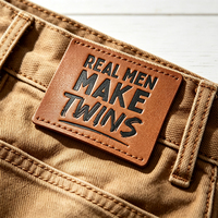 Écussons personnalisés en cuir véritable, étiquettes écologiques thermosoudées pour chapeaux, jeans, accessoires de vêtements à coudre, vente en gros, OEM, faible MOQ