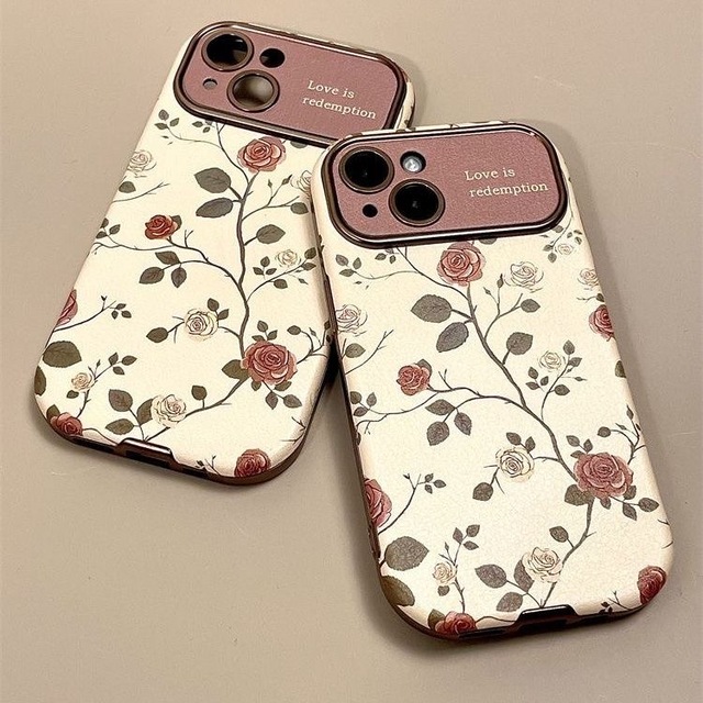 Vintage Rose Love Romantic Floral Print Phone Case for 17promax 1615 14 13 12 11 Wholesale Aesthetic Phone case for Girls Women
