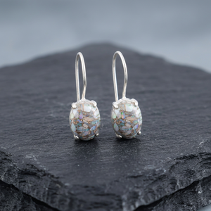 Boucles d'oreilles artisanales en turquoise éthiopienne grise, serties de pierres précieuses, en argent sterling 925 plaqué, pour femmes - Product Image 1