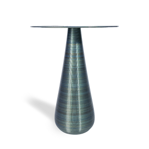 Mesa alta Enna de alta calidad hecha en Italia, mesa estriada gris brillante con producto PLA duradero - Product Image 3