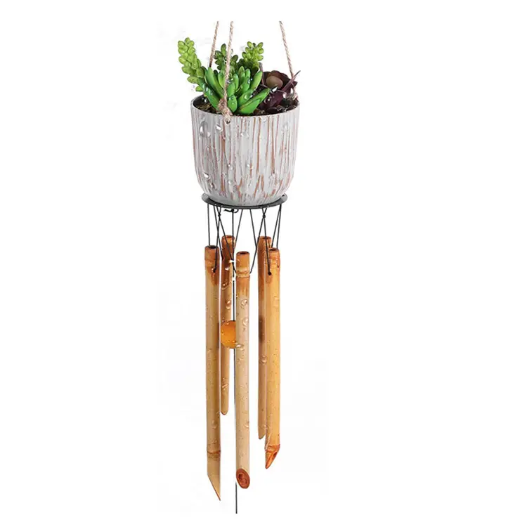 Succulent Plants Bamboo Wind Chimes